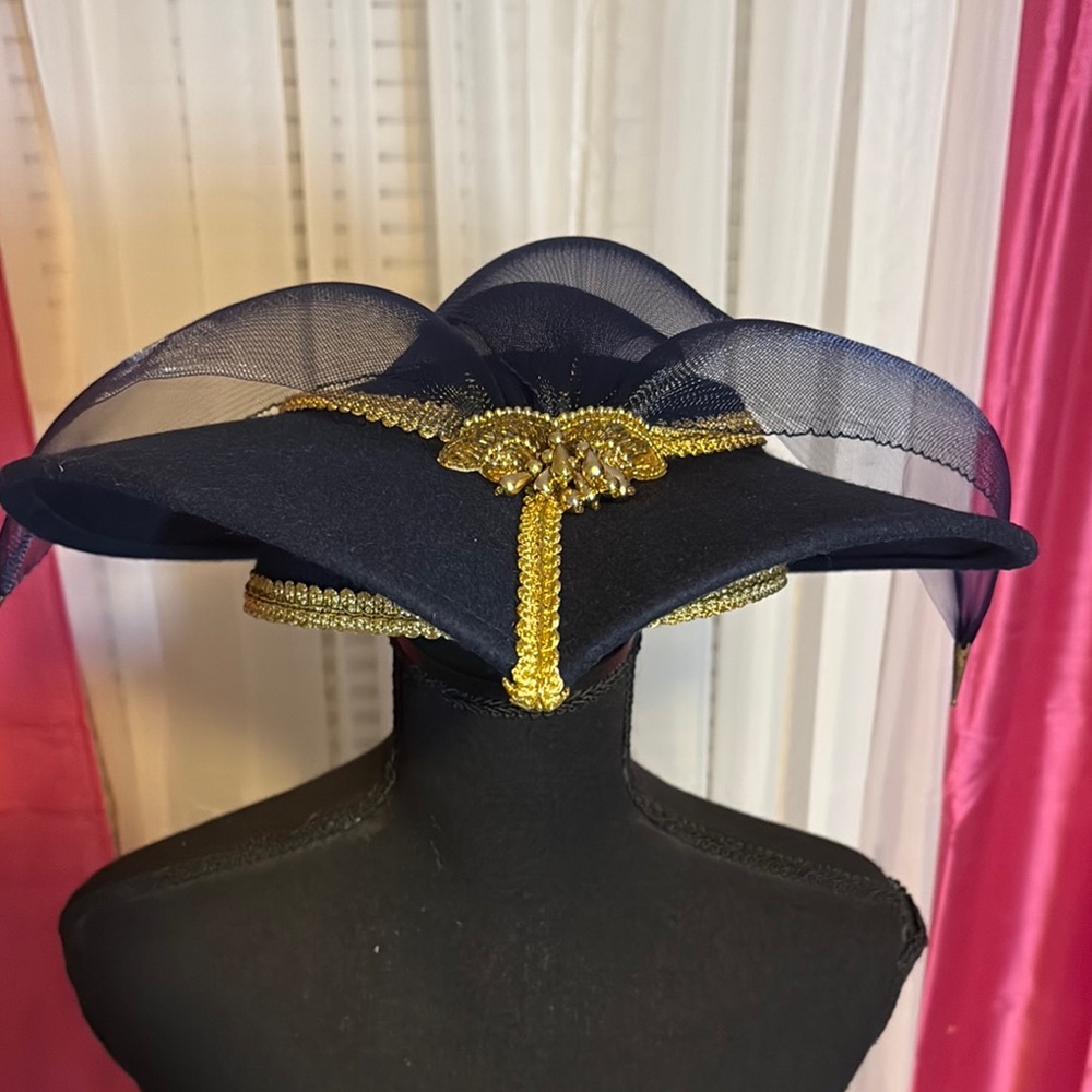 Elegant Navy and Gold Women's Hat